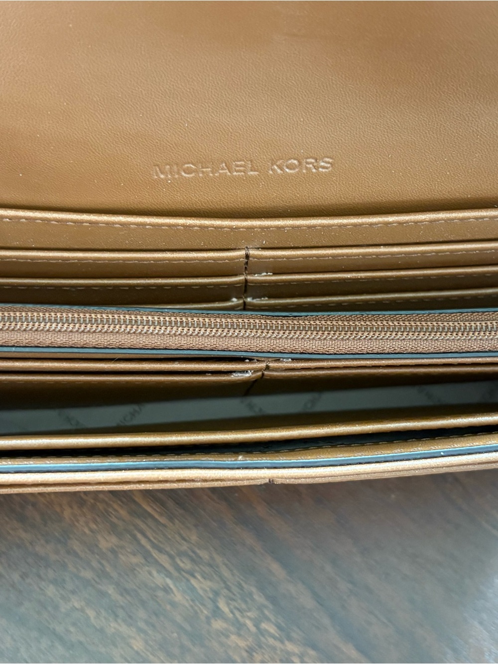 AUTHENTIC Michael Kors Chestnut Pebble Leather Handbag and Wallet Bundle - Picture 9 of 10
